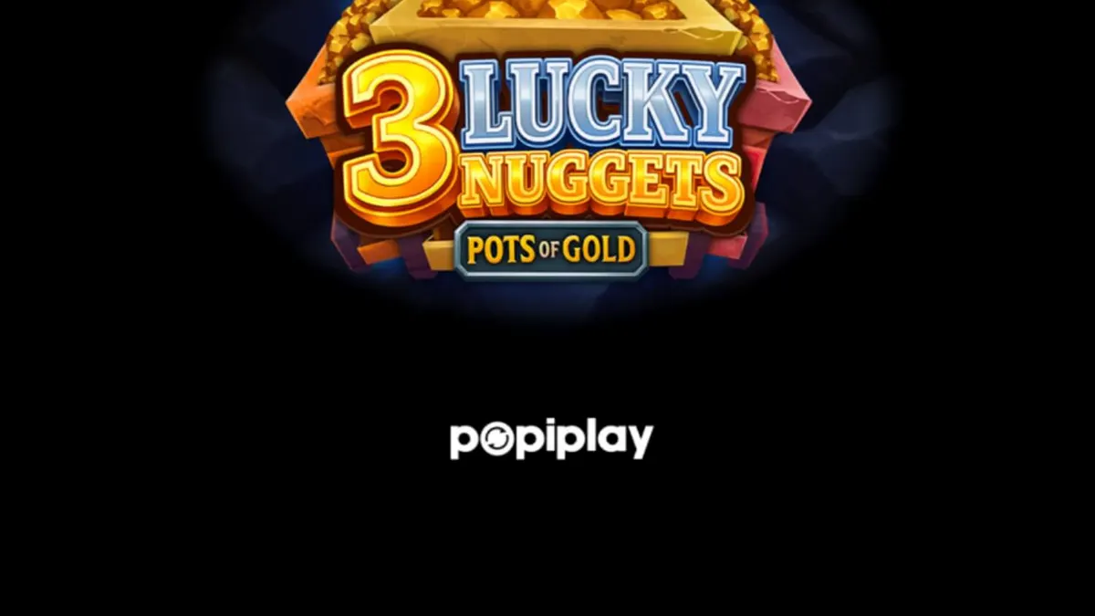 Tampilan visual slot 3 Lucky Nuggets dengan tema tambang emas